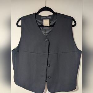 Harve Benard Navy Blue Button Up Vest